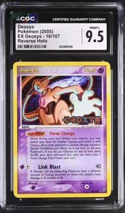 CGC 9.5 Deoxys 2005 EX Deoxys 16/107 Reverse Holo STAMPED Pokemon Card - Image 1