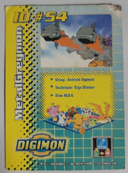 Digimon Digital Monsters 1999 Trading Card Bandai #54 Holo MetalGreymon - Image 2
