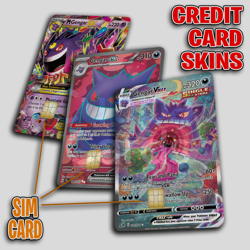 Gengar Temporal Forces Lost Origin Attack Rare | Credit Card Skin/Sticker 3 Pack - Image 1