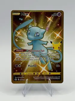 Pokemon TCG Celebrations Mew Gold Holo Secret Rare Card 025/025 NM/Mint - Image 1