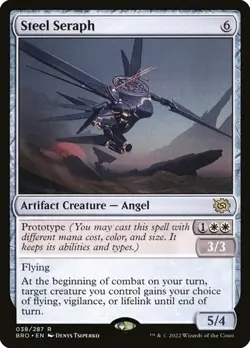 ** Steel Seraph ** [NM] MTG The Brothers' War Rare Artifact Angel Lifelink - Image 1