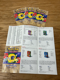 Lot of 4 1990s Pokemon TCG Base Jungle Fossil Card Lists Checklist - Image 1