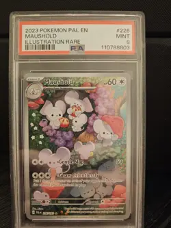 2023 Pokemon Paldea Evolved Maushold 226/191 Illustration Rare Graded PSA 9 - Image 1