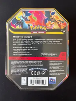 Pokemon TCG Mega Charizard Tin – Mega Charizard Y ex Promo & 4 Boosters - SEALED - Image 2