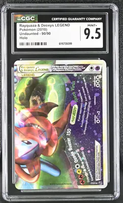 CGC 9.5 MINT+ Rayquaza & Deoxys LEGEND Undaunted Bottom 90/90 Holo Pokemon Card - Image 1
