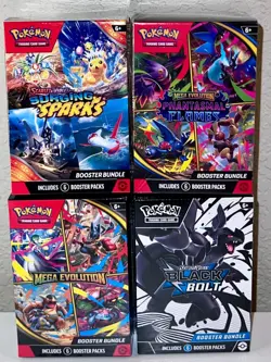 Pokemon Booster Bundle Lot Black Bolt, Surging, Phantasmal Flames, Mega New - Image 1