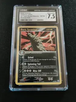 TYRANITAR 2004 POKEMON EX TEAM ROCKET RETURNS REVERSE HOLO #19/109-CGC 7.5-NM+ - Image 1