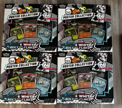 (Lot of 4) Pokemon TCG Black Bolt & White Flare Unova Poster Collection (Sealed) - Image 1