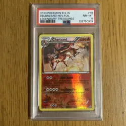 2013 Pokemon Black & White - Charizard Reverse Foil Legendary Treasures PSA 8 - Image 1