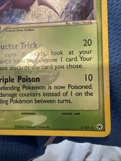 2004 Pokemon EX Hidden Legends Crobat Reverse Holo #3/101 NM- - Image 3