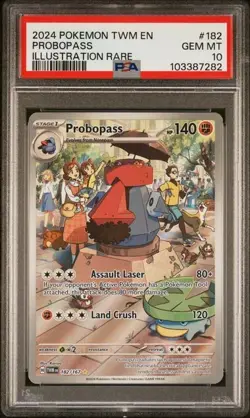 2024 POKEMON TWILIGHT MASQUERADE ILLUSTRATION RARE #182 PROBOPASS PSA 10 GEM MT! - Image 1
