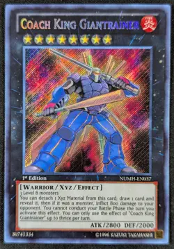 Coach King Giantrainer 1st Edition Secret Rare Yugioh Card NUMH-EN037 (NM) - Image 1