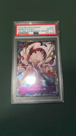 One Piece Monkey D Luffy P-041 1st Anniversary Tournament Winner Promo PSA 10 - Image 2