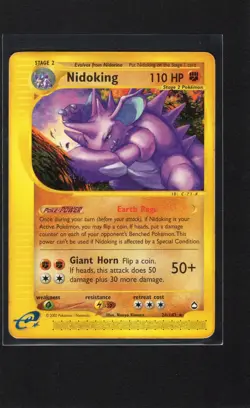 Pokemon TCG Nidoking 24/147 Aquapolis E-Series Rare Non-Holo Card HP - Image 1