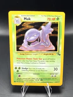 Pokemon TCG Muk Holo Rare Card 13/62 Fossil - Image 1