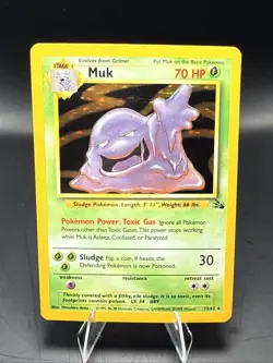 Pokemon TCG Muk Holo Rare Card 13/62 Fossil - Image 2