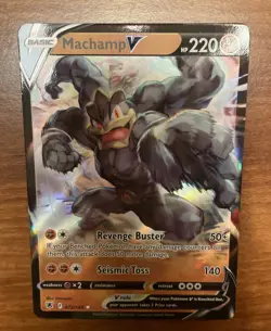Pokemon TCG Machamp v Astral Radiance Half Art Rare Card 072/189 - Image 1