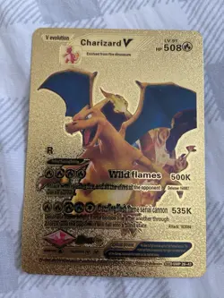 Charizard Gold Foil Fan Art V Evolution Pokemon Card - Image 1
