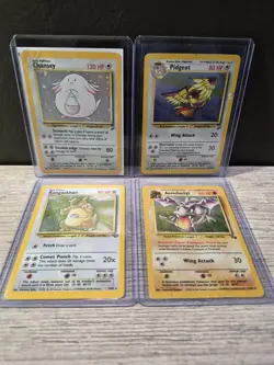 Vintage Pokemon Card Collection 4 Card Lot WOTC TCG Pidgeot Chansey Aerodactyl - Image 1