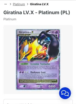 Giratina LV.X Platinum Ultra Rare Holo Level Up 124/127 Pokemon Card - Image 2
