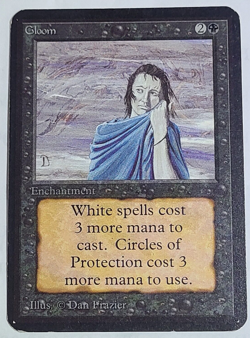 MTG ALPHA Gloom LP x1 Vintage Black Uncommon LIGHTLY PLAYED Clean 1993 Magic 🥩 - Image 1