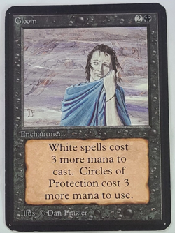 MTG ALPHA Gloom LP x1 Vintage Black Uncommon LIGHTLY PLAYED Clean 1993 Magic 🥩 - Image 3