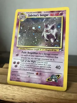 Pokemon Card Sabrina's Gengar 014/132 Gym Heroes Holo Light Play - Image 1