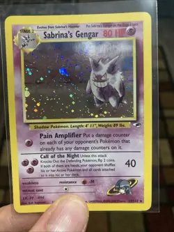 Pokemon Card Sabrina's Gengar 014/132 Gym Heroes Holo Light Play - Image 2