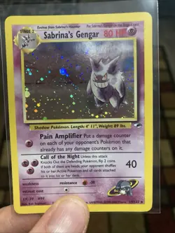 Pokemon Card Sabrina's Gengar 014/132 Gym Heroes Holo Light Play - Image 4