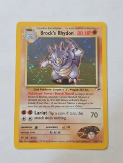 Brock's Rhydon 2/132 Gym Heroes Holo Unlimited Rare Pokemon TCG Wizards - Image 1