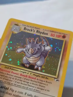 Brock's Rhydon 2/132 Gym Heroes Holo Unlimited Rare Pokemon TCG Wizards - Image 2