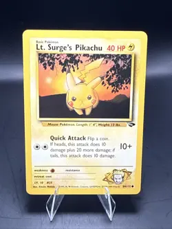 Pokemon Lt. Surge's Pikachu 84/132 Gym Challenge - Image 1