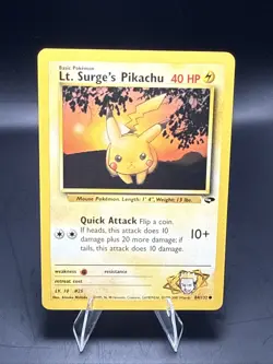 Pokemon Lt. Surge's Pikachu 84/132 Gym Challenge - Image 2