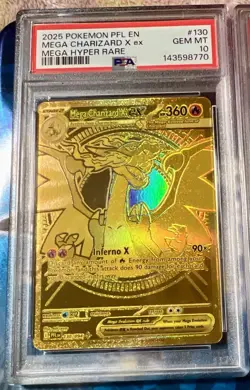✅ PSA 10 • Mega Charizard X ex 130/094 Gold Hyper Rare Pokemon Phantasmal Flames - Image 4