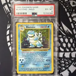 1999 POKEMON GAME #2 BLASTOISE-HOLO PSA 6 - Image 1