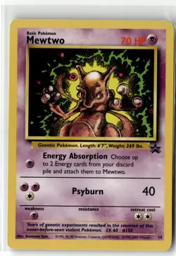 Mewtwo ⭐ 14 Promo Wizards Black Star Promos 1999 Pokemon NM/LP - Image 1
