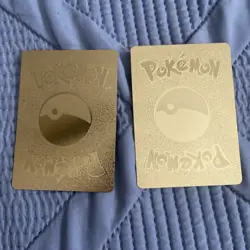 2X Pokemon TCG Pikachu Secret Rare Gold Foil Fan Art - Pokemon - Image 2