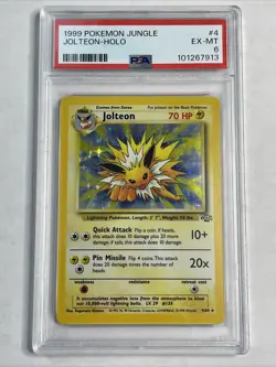 Pokemon TCG 1999 Jolteon Jungle 4/64 Unlimited Holo PSA 6 - Image 1