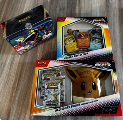 Pokemon Prismatic Pouch, & Poster, & Fall Collector Chest Sealed Lot 14 packs!!! - Image 1