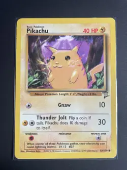 Pokemon Pikachu 87/130 Base Set 2 Regular English 2000 Common - Image 1