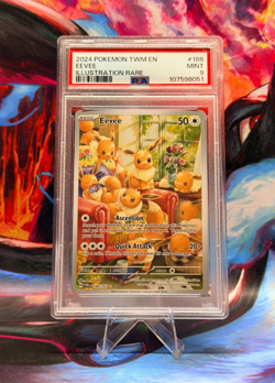 Pokemon TCG Eevee 188/167 Sv06: Twilight Masquerade Holo - PSA 9 MINT - Image 1