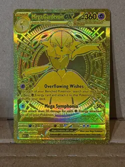 Mega Gardevoir EX Gold Pokemon Mega Evolution 187/132 Hyper Rare Full Art ME NM - Image 1