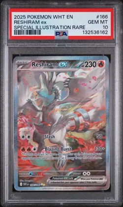 2025 POKEMON WHT EN-WHITE FLARE SPECIAL ILLUSTRATION RARE RESHIRAM EX PSA 10 - Image 1