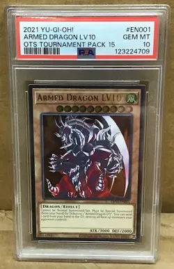 Yu Gi Oh Armed Dragon LV10 OP15-EN001 OTS 15 Ultimate Rare PSA 10 - Image 1