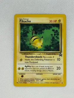 Pikachu # 27 WOTC Black Star PROMO "Bumblebee" Pokemon Card Vintage NM - Image 1