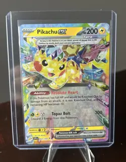 Pokemon TCG Pikachu EX Surging Sparks Ultra Rare Card 057/191 Scarlet & Violet - Image 1