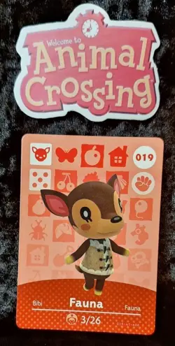 Animal Crossing Nintendo Amiibo Card Fauna #019 Authentic - Image 1