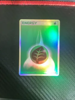 Pokemon Card - Grass Energy Ruby and Sapphire 104/109 Common Reverse Holo LP - Image 1
