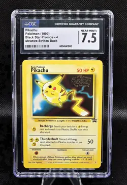 Pokemon RARE 1999 Pikachu #4 Black Star Promo - Pokemon The Movie Promo Card. - Image 1