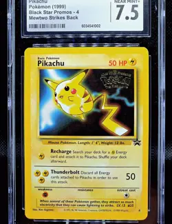 Pokemon RARE 1999 Pikachu #4 Black Star Promo - Pokemon The Movie Promo Card. - Image 2
